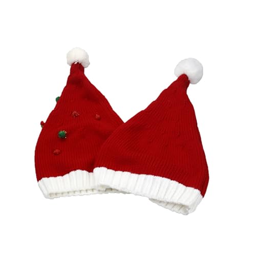 YCHUCH Weihnachtskopfbedeckungskappen Verdicken Strick Perfekt Für Die Feiertage Farbenfrohe Outfits Für Cosplay Santa Strick von YCHUCH