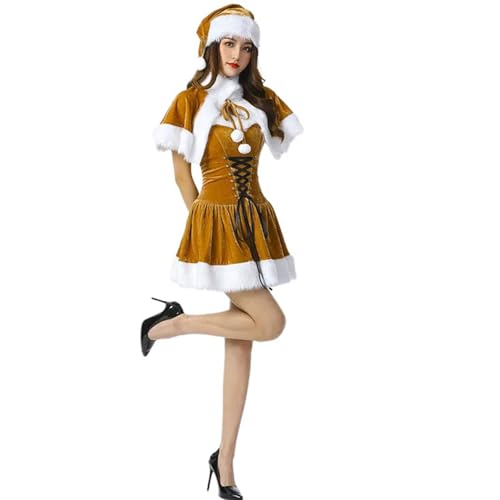 YCHUCH Weihnachtskostüm-Zubehör, inklusive Weihnachtskleid, Weihnachtsmütze und Schal für Damen und Mädchen YCHUCH Weihnachtskostüm-Zubehör, inklusive Weihnachtskleid, Weihnachtsmütze und Schal für Damen und Mädchen von YCHUCH