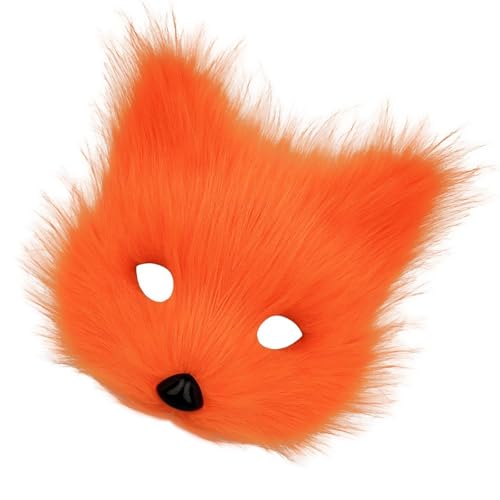 YCHUCH Wolf-Füchs-Kostüm, Plüsch, Tiergesicht, Maskerade, Gesicht für Frauen und Mädchen, Halloween, Maskerade, Cosplay von YCHUCH