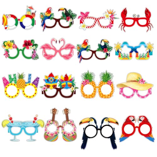 16 Stück Hawaiian Brille,Lustige Papier Partybrillen,Hawaiian Tropische Sommer Beach Brille,Sommerparty Photo Booth Requisiten,für Kinder und Erwachsene Geburtstag Karneval Hawaii Party Kostüm Zubehör 16 Stück Hawaiian Brille,Lustige Papier Partybrillen,Hawaiian Tropische Sommer Beach Brille,Sommerparty Photo Booth Requisiten,für Kinder und Erwachsene Geburtstag Karneval Hawaii Party Kostüm Zubehör von YCICHE