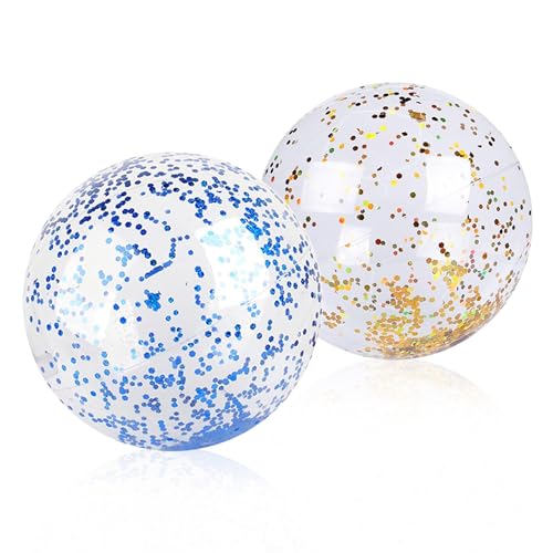 2 Stück Wasserball Aufblasbar,40cm Strandball,Aufblasbare Glitter Wasserbälle,Pool Spielzeug Wasserbälle,Transparenter Wasserball Kinder,Sommer Strand Schwimmbad Spielzeug Ball Tauchbälle für Kinder 2 Stück Wasserball Aufblasbar,40cm Strandball,Aufblasbare Glitter Wasserbälle,Pool Spielzeug Wasserbälle,Transparenter Wasserball Kinder,Sommer Strand Schwimmbad Spielzeug Ball Tauchbälle für Kinder von YCICHE