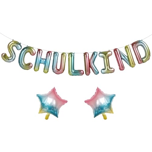 Einschulung Deko Folien Ballons, Deko Schulanfang Mädchen Junge SCHULKIND Ballons, Schulanfang Luftballon Girlande Banner, Kinder Schulstart Schuleinführung für Einschulung Party Dekoration Einschulung Deko Folien Ballons, Deko Schulanfang Mädchen Junge SCHULKIND Ballons, Schulanfang Luftballon Girlande Banner, Kinder Schulstart Schuleinführung für Einschulung Party Dekoration von YCICHE