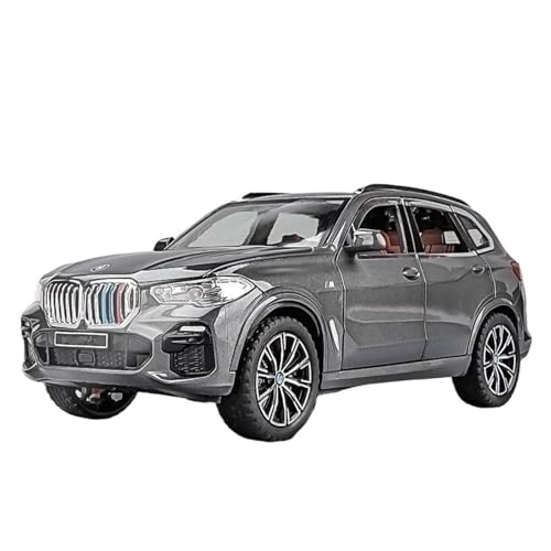 Miniatur Modelle 1 24 Für BMW X5 SUV Legierung Auto Druckguss Spielzeug Fahrzeuge Auto Modell Sound Und Licht Pull Back Auto Spielzeug Originalgetreue Nachbildung(Gray) von YCNXEB