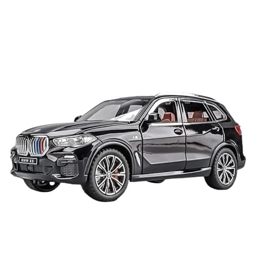 Miniatur Modelle 1 24 Für BMW X5 SUV Legierung Auto Druckguss Spielzeug Fahrzeuge Auto Modell Sound Und Licht Pullback Auto Sammlerstücke Geschenke Originalgetreue Nachbildung(Schwarz) von YCNXEB