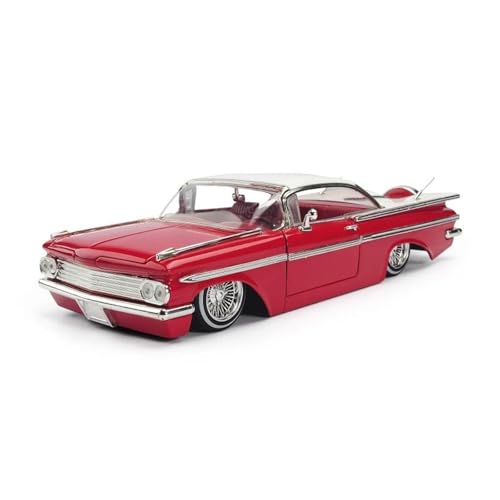 Miniatur Modelle 1 24 Für Chevy Impala 1959 Vintage Classic Car Simulation Diecast Legierung Modell Auto Chevrolet Spielzeug Sammlung Originalgetreue Nachbildung(Rot) von YCNXEB