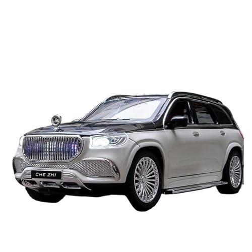 Miniatur Modelle 1 24 Für Maybach GLS GLS600 Legierung Luxy Auto Simulation Druckguss Metall Spielzeug Auto Modell Sound Und Licht Spielzeug Originalgetreue Nachbildung(White) von YCNXEB