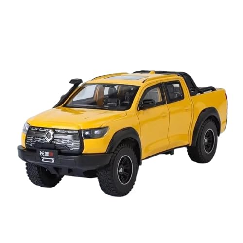Miniatur Modelle 1 24 Für POER Auto-Spielzeug-Legierung OffroadPickupTruckModelsWheelingShockAbsorption Sound Light Hobbyist Collections Originalgetreue Nachbildung(Yellow) von YCNXEB