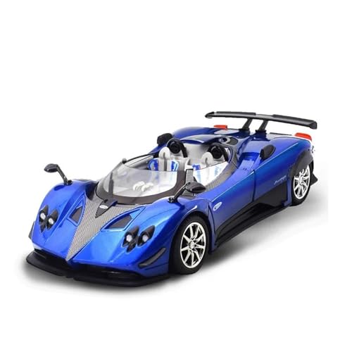Miniatur Modelle 1 24 für Pagani Zonda HP Barchetta Legierung Konzept Sportwagen Druckguss Metall Rennfahrzeuge Modell Sound Licht Spielzeug Originalgetreue Nachbildung(Blau) von YCNXEB