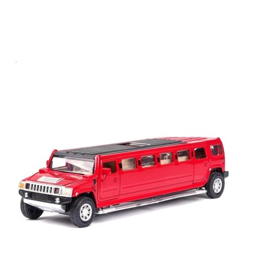 Miniatur Modelle 1 32 Für Alloy Hummer H2 Lengthen Limousine Metall-Druckguss-Auto Mit Sound Und Licht Zurückziehbares Blinkendes Musikspielzeug Originalgetreue Nachbildung(Rot) von YCNXEB
