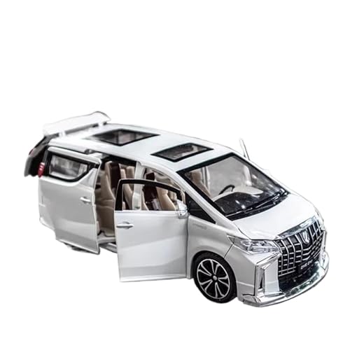 Miniatur Modelle 1 32 Für Alphard MPV Legierung Auto Modell Druckguss Spielzeug Metall Fahrzeuge Sammlung Sound Und Licht Simulatio Spielzeug Originalgetreue Nachbildung(White) von YCNXEB
