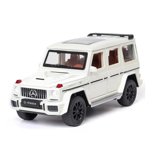 YCNXEB Miniatur Modelle 1 32 Für Benz G63 AMG Zink-Legierung Auto Modell Metall Auto Spielzeug Diecast Spielzeug Fahrzeuge Off-Road-Auto Hause Dekoration Originalgetreue Nachbildung(White) von YCNXEB