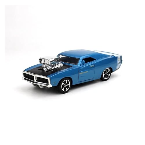 Miniatur Modelle 1 32 Für Challenger Vintage Classic Legierung Auto Modell Zurückziehen Druckguss Spielzeug Fahrzeuge Dekoration Spielzeug Originalgetreue Nachbildung(Blau) von YCNXEB