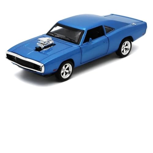 Miniatur Modelle 1 32 Für Dodge Charger Automodell Druckgusslegierung Pferde Muscle-Car Mit Sound Und Licht Pullback-Spielzeug Originalgetreue Nachbildung(Blau) von YCNXEB