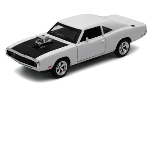Miniatur Modelle 1 32 Für Dodge Charger Automodell Druckgusslegierung Pferde Muscle-Car Mit Sound Und Licht Pullback-Spielzeug Originalgetreue Nachbildung(White) von YCNXEB