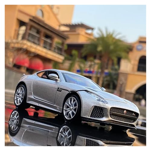 Miniatur Modelle 1 32 Für Jaguar F-Type Coupe Legierungsautomodell Druckguss Exquisites Spielzeugauto Metallsimulationsauto Kleines Modell Desktop-Ornamente Originalgetreue Nachbildung(Silber) von YCNXEB