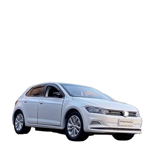 Miniatur Modelle 1 32 Für Polo Legierung Mini Auto Modell Druckguss Simulation Miniatur Maßstab Auto Modell Sammlung Metall Kleines Spielzeug Originalgetreue Nachbildung(White) von YCNXEB