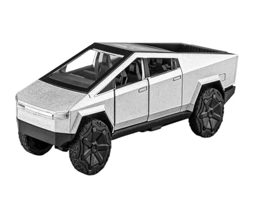 Miniatur Modelle 1 36 Für Cybertruck Legierung Automodell DruckgussPickup Truck Modelle Fahrzeuge Spielzeugautos Sound Licht Sammlung Dekoration Originalgetreue Nachbildung(White) von YCNXEB