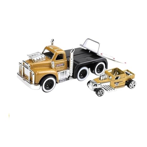 Miniatur Modelle 1 64 Für Legierung Muscle Truck Pritsche Transport Auto Fahrzeuge Druckguss Metall Anhänger Rettungs Auto Modell Spielzeug Originalgetreue Nachbildung(Earth Yellow) von YCNXEB