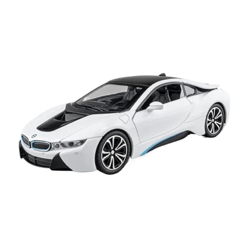 Miniatur Modelle 1:22 BMW I8 Sportwagen Hohe Simulation Druckguss-Metalllegierung Modellauto Sound Licht Rückzug Sammlung Kinderspielzeug Geschenke Originalgetreue Nachbildung(White) von YCNXEB