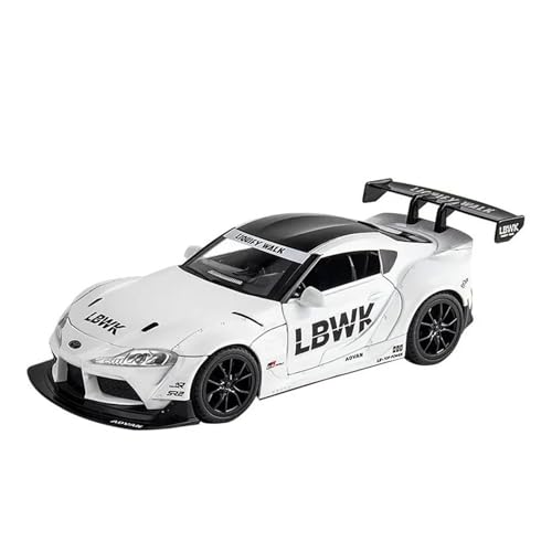 Miniatur Modelle 1:22 Für Toyota Supra Rennwagen Modell Legierung Druckguss Spielzeug Metall FahrzeugeModell Sound Licht Spielzeug Sammlungen Originalgetreue Nachbildung(White) von YCNXEB