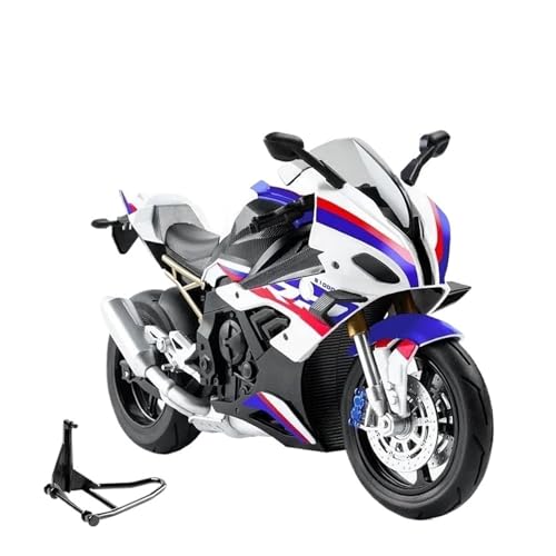 Motorrad in Limitierter Auflage 1:10 Für BMW S1000RR Simulation Legierung Motorräder Modell Mit Sound Und Licht Erwachsenen Sammlung Dekoration Hobby Souvenir(White) von YCNXEB
