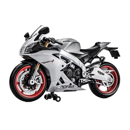 Motorrad in Limitierter Auflage 1:12 Für Aprilia RSV4 RR1000 Legierung Diecast Motorrad Modell Simulation Ornament Erwachsene Hobby Sammlung Hobby Souvenir(Silver) von YCNXEB