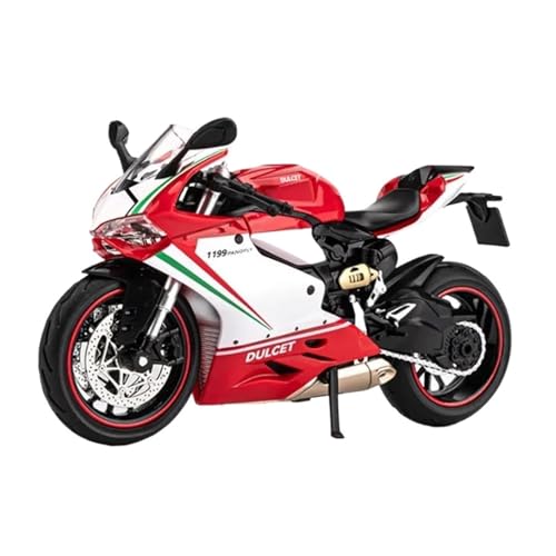 Motorrad in Limitierter Auflage 1:12 Für Ducati 1199 Panigale Mit Sound Und Licht Legierung Motorradmodell Sammlerfiguren Souvenir Hobby Souvenir(Red) von YCNXEB