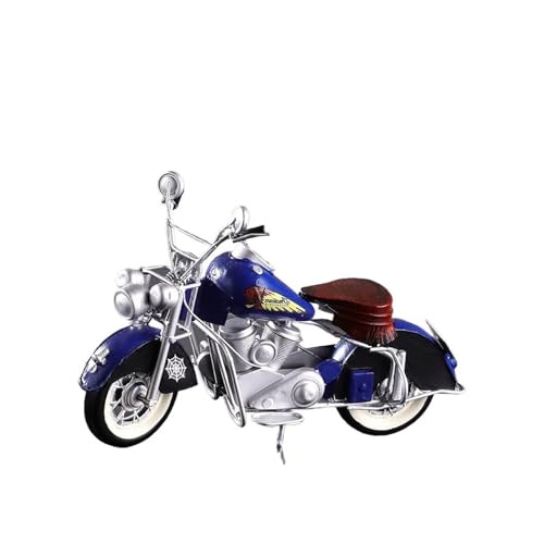 Motorrad in Limitierter Auflage 1:12 Für Harley Motorrad Schmiedeeisen Auto Modell Vintage Nostalgische Hause Dekoration Ornamente Hobby Souvenir(Blue) von YCNXEB