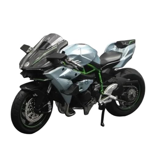 Motorrad in Limitierter Auflage 1:12 Für Kawasaki H2R Legierung Racing Simulation Motorrad Modell Sound Und Licht Sammlung Kinder Spielzeug Hobby Souvenir(Blue) von YCNXEB