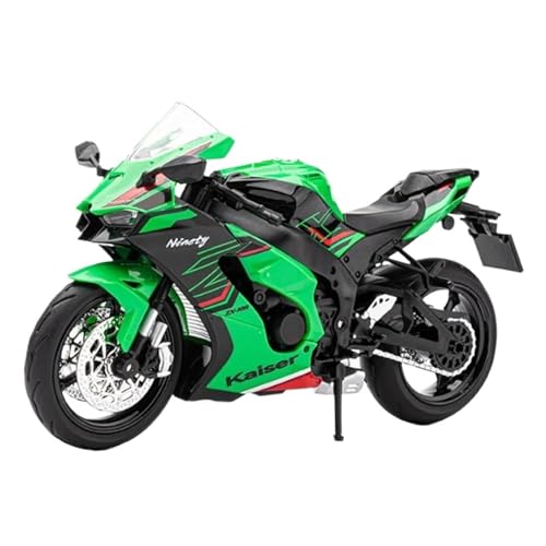 Motorrad in Limitierter Auflage 1:12 Für Kawasaki Ninja ZX-10R Schwere Locomoti Legierung Motorrad Modell Sound Licht Kinder Spielzeug Sammlung Hobby Souvenir(Green) von YCNXEB