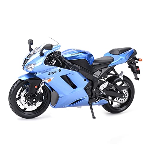 Motorrad in Limitierter Auflage 1︰12 Für Kawasaki Ninja ZX-6R Sportliches Statisches Druckguss-Motorradkollektion Hobby Junge Mädchen Geschenk Hobby Souvenir(Blau) von YCNXEB