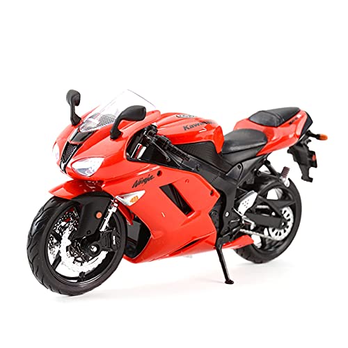 Motorrad in Limitierter Auflage 1︰12 Für Kawasaki Ninja ZX-6R Sportliches Statisches Druckguss-Motorradkollektion Hobby Junge Mädchen Geschenk Hobby Souvenir(Rot) von YCNXEB