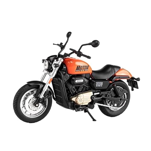 Motorrad in Limitierter Auflage 1:12 Für QJMOTOR SHAN 300S Mit Sound Und Licht Klassische Legierung Motorrad Modell Sammlung Display Hobby Souvenir(Orange) von YCNXEB