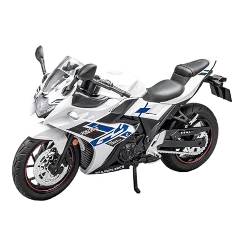 Motorrad in Limitierter Auflage 1:12 Für Suzuki GSX250R Legierung Diecast Motorrad Modell Sound Und Licht Simulation Ornament Sammlung Hobby Souvenir(White) von YCNXEB