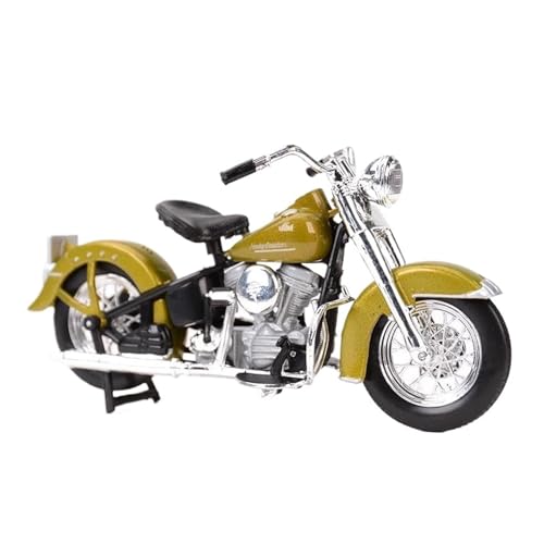 Motorrad in Limitierter Auflage 1:18 Für Harley Davidson 1953 74FL Hydra Glide Alloy Druckguss-Motorradmodell Simulation Fans Collection Hobby Souvenir(Yellow-Green) von YCNXEB