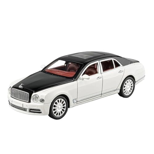 YCNXEB Klassisch Automodell 1:24 Für Bentley Mulsanne Sound Und Licht Metall Auto Modell Fans Sammlung Souvenir Souvenir für Erwachsene Sammler(White) von YCNXEB