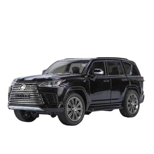 YCNXEB Klassisch Automodell 1:24 Für Lexus LX600 Pull Back Mit Sound Und Licht Legierung Automodell Display Dekorationen Souvenir für Erwachsene Sammler(Black) von YCNXEB