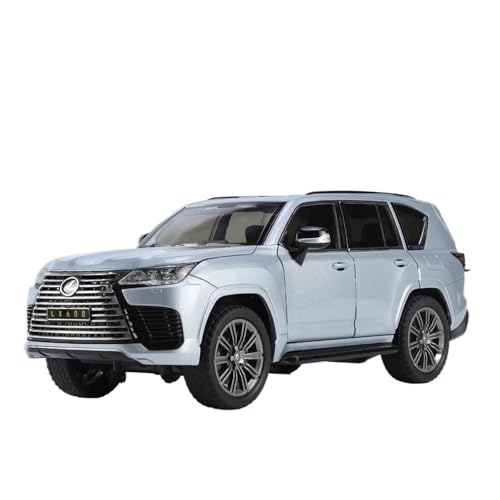 YCNXEB Klassisch Automodell 1:24 Für Lexus LX600 Pull Back Mit Sound Und Licht Legierung Automodell Display Dekorationen Souvenir für Erwachsene Sammler(Silver) von YCNXEB