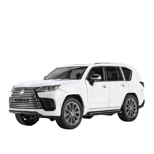 YCNXEB Klassisch Automodell 1:24 Für Lexus LX600 Pull Back Mit Sound Und Licht Legierung Automodell Display Dekorationen Souvenir für Erwachsene Sammler(White) von YCNXEB