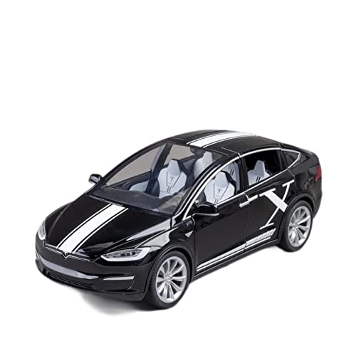 YCNXEB Miniatur Modelle 1/20 Für Tesla Model X Alloy Diecast Model Fahrzeuge Mit Pull Back Sound Light Originalgetreue Nachbildung(Schwarz) von YCNXEB