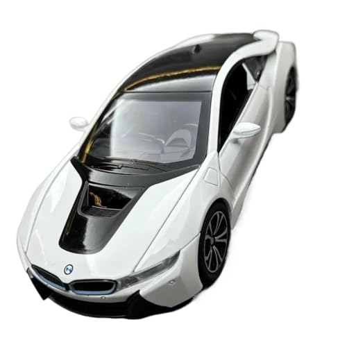 YCNXEB Miniatur Modelle 1/22 Für Maßstab BMW I8 Sport Auto Modell Sound Licht Kollektive Druckguss Spielzeug Auto Voiture Miniatur Wohnkultur Originalgetreue Nachbildung von YCNXEB