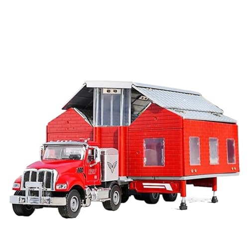 YCNXEB Miniatur Modelle 1/50 Für Legierung Luxus RV Freizeitfahrzeug Metall Camper Van Wohnmobil Doppeldecker Touring Reise Auto Modell Spielzeug Originalgetreue Nachbildung(Rot) von YCNXEB