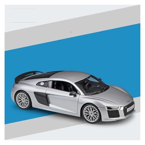 YCNXEB Miniatur Modelle 1 18 Für Audi R8 V10 Plus Legierung Auto Modell Auto Spielzeug Simulation Sammlung Auto Modell Originalgetreue Nachbildung(Silber) von YCNXEB
