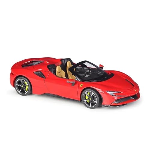 YCNXEB Miniatur Modelle 1 18 Für Ferrari SF90 Modell Sportwagen Simulation Legierung Auto Fertigprodukt Modell Spielzeug Dekoration Originalgetreue Nachbildung(Rot) von YCNXEB
