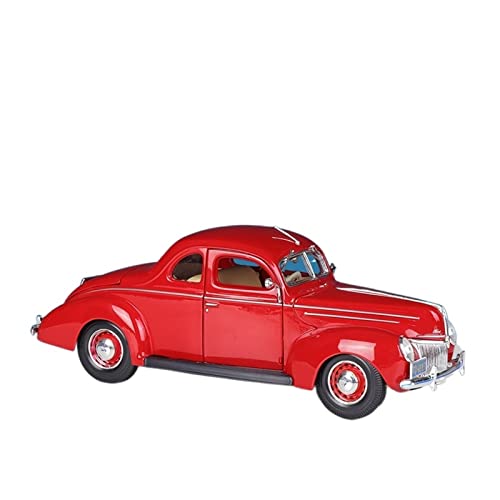 YCNXEB Miniatur Modelle 1 18 Für Ford Deluxe 1939 Rot Druckguss Metall Skala Simulation Auto Modell Spielzeug Geschenk Indoor Display Originalgetreue Nachbildung(A) von YCNXEB