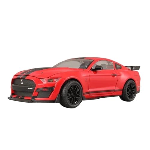 YCNXEB Miniatur Modelle 1 18 Für Ford Mustang Shelby GT500 Legierung Sportwagen Modell Diecast Metall Spielzeugauto Modell Sound Licht Sammlung Geschenke Originalgetreue Nachbildung(Rot) von YCNXEB