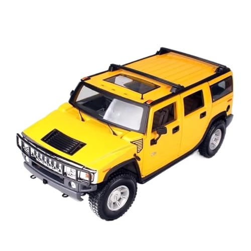YCNXEB Miniatur Modelle 1 18 Für Hummer H2 SUV2003 Auto Druckgusslegierung Offroad-Modellauto Spielzeugsammlung Dekoration Originalgetreue Nachbildung(Yellow) von YCNXEB