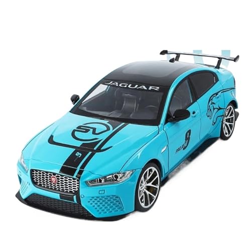YCNXEB Miniatur Modelle 1 18 Für Jaguar XE SV Project 8 SUV Legierung Sportwagen Druckguss Metall Auto Spielzeug Sound Und LichtErwachsene Sammlung Originalgetreue Nachbildung(Blau) von YCNXEB