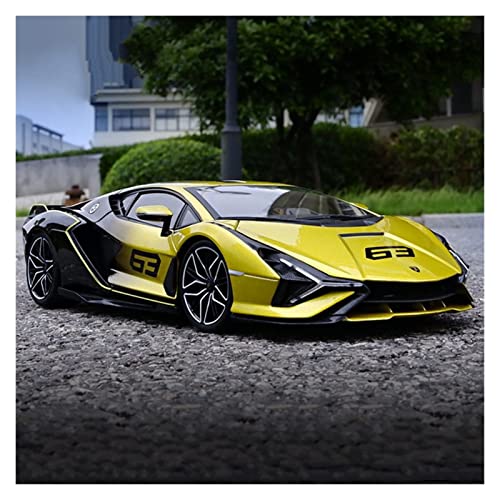 YCNXEB Miniatur Modelle 1 18 Für Lamborghini Sian FKP37 Legierung Sportwagenmodell Diecast Vehicle Simulation Collection Geschenk Ornamente Originalgetreue Nachbildung(Yellow) von YCNXEB