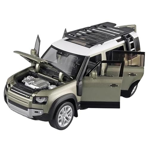 YCNXEB Miniatur Modelle 1 18 Für Land Rover Defender SUV Off-Road-Legierung Modellauto Diecast ToyCar Collection SimulationSoundLightornament Originalgetreue Nachbildung(Grün) von YCNXEB